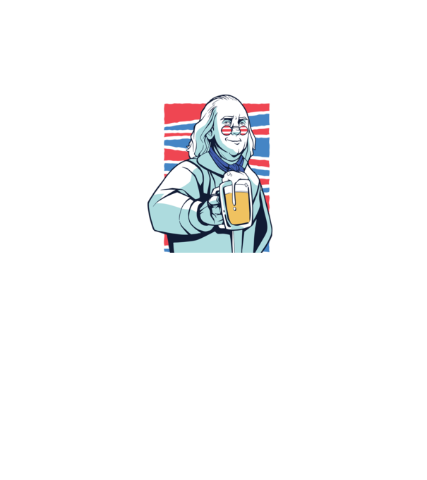 Benjamin Franklin Beer model alb pe tricou