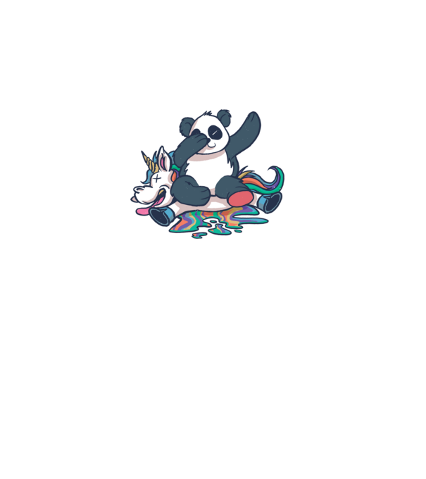 Panda DAB Unicorn model roz deschis pe tricou