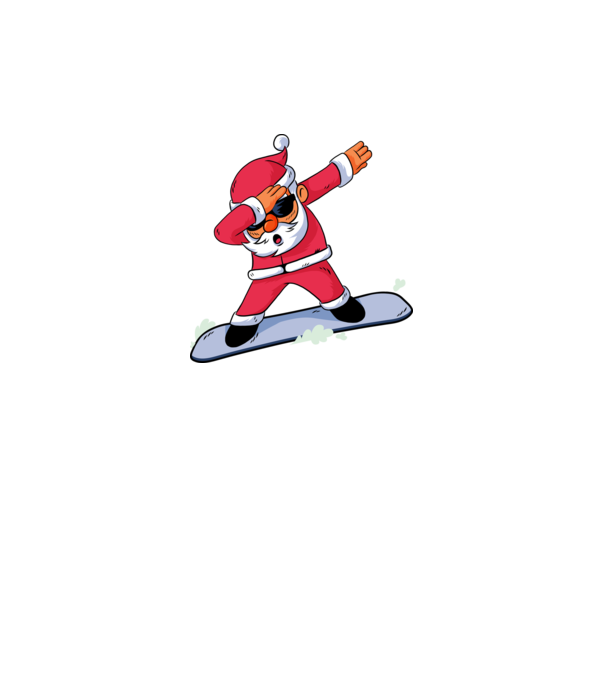 Moș Crăciun Snowboard DAB tricou amuzant model gri pe tricou
