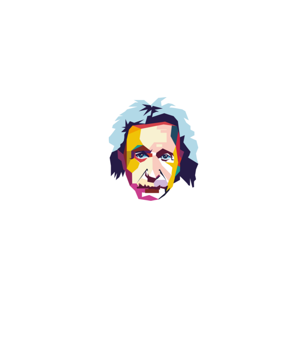 Einstein abstract model alb pe tricou