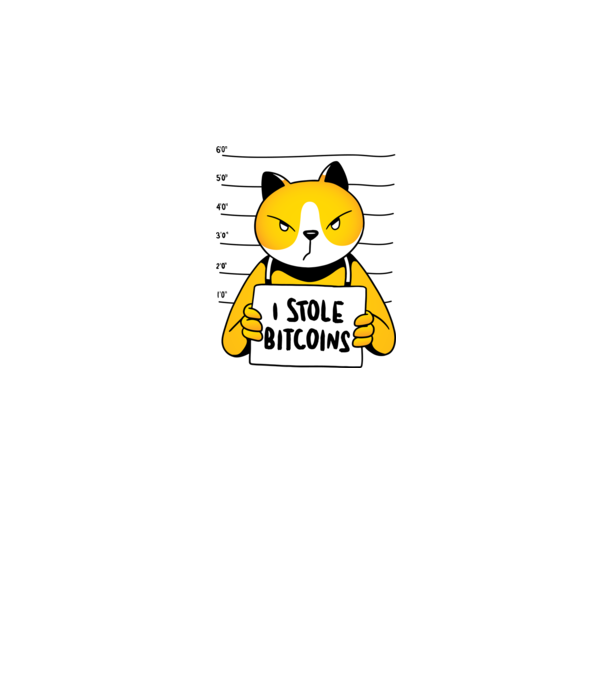 Pisică hoață Bitcoin model roz pe tricou