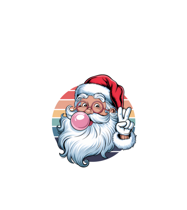Bubble gum santa model negru pe tricou