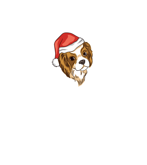 Santa Cocker Spaniel model alb pe tricou