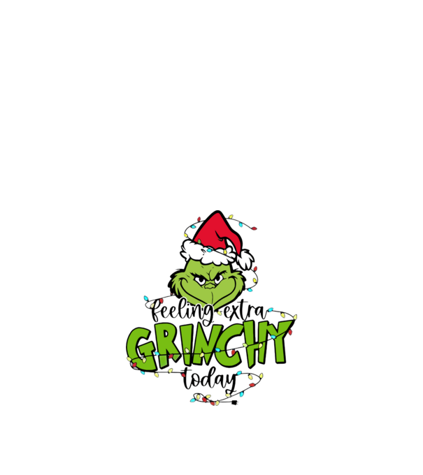 Feeling extra Grinchy today model alb pe tricou