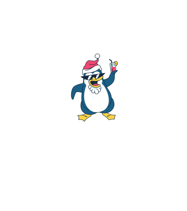 Pinguin de Crăciun model albastru jeanși pe tricou
