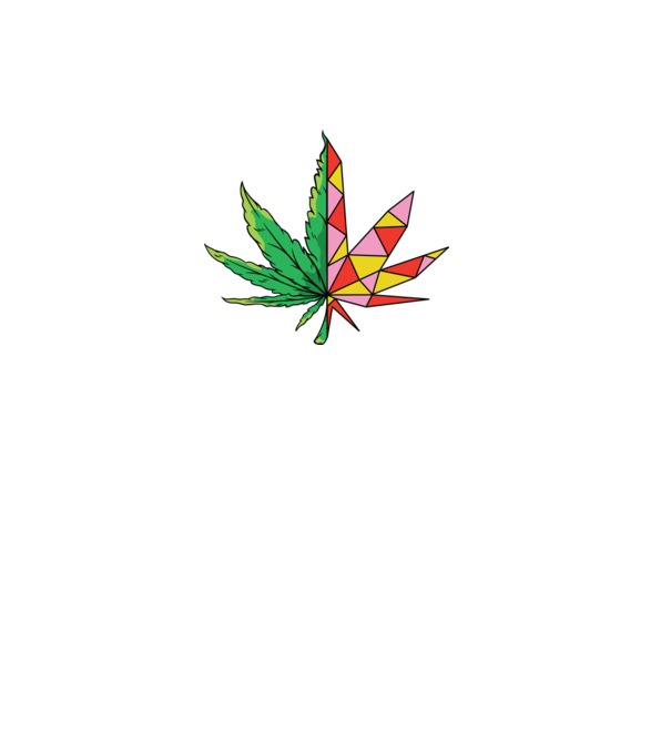 Frunză de marijuana model alb pe tricou