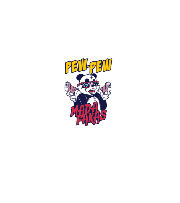 Pew Pew Pew Madafakas Panda model albastru deschis pe tricou