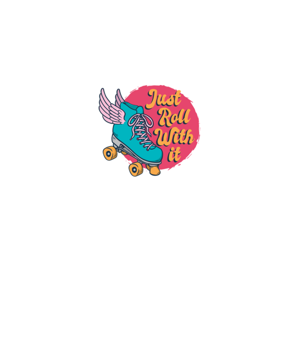 Just Roll with it - patine cu rotile model albastru închis pe tricou