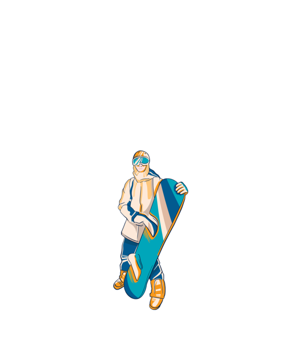 Snowboarder model negru pe tricou