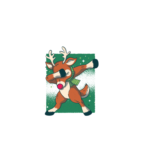Rudolph DAB model alb pe tricou