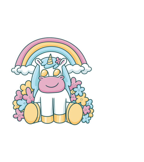 Unicorn drăguț model albastru deschis pe tricou