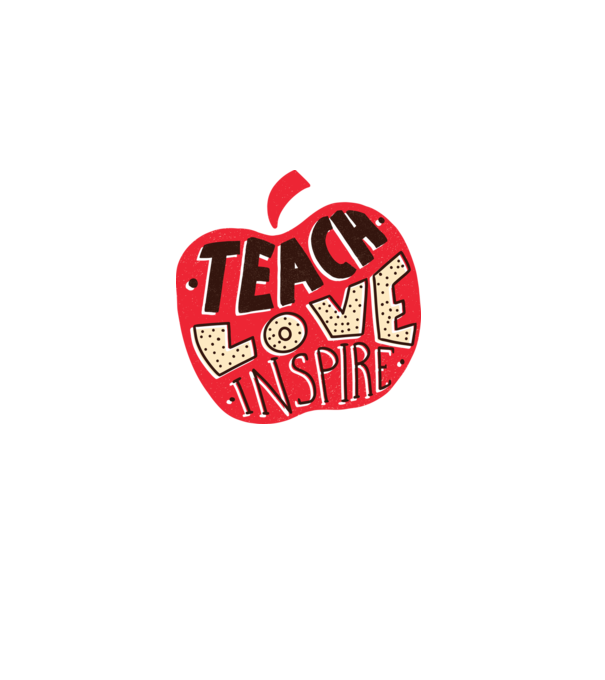 Teach Love Inspire pentru profesori model alb pe tricou