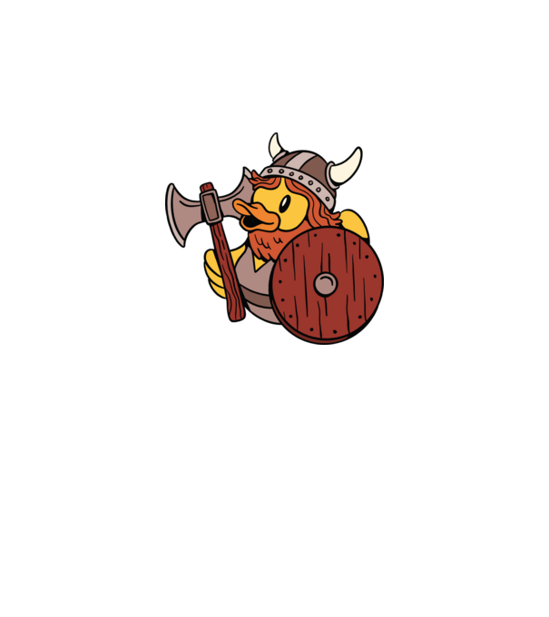 Rățușcă de cauciuc Viking model gri pe tricou