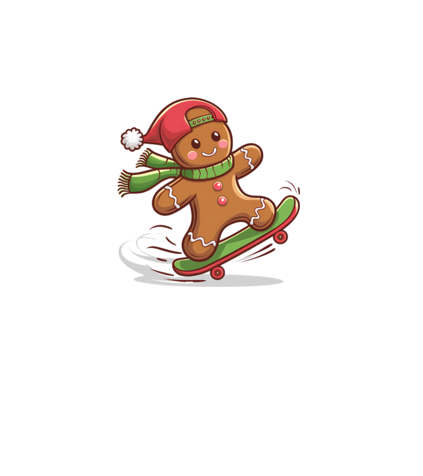 Patinator de turtă dulce model alb pe tricou