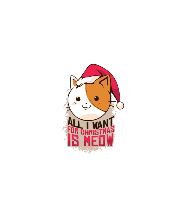 All I want for christmas is MEOW tricou cu pisică model negru pe tricou