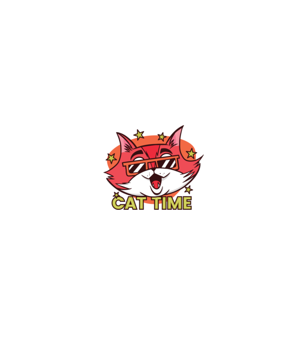 Cat Time Momentul pisicii model alb/roșu pe tricou