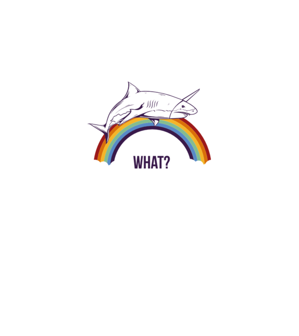 Rechin unicorn model alb pe tricou