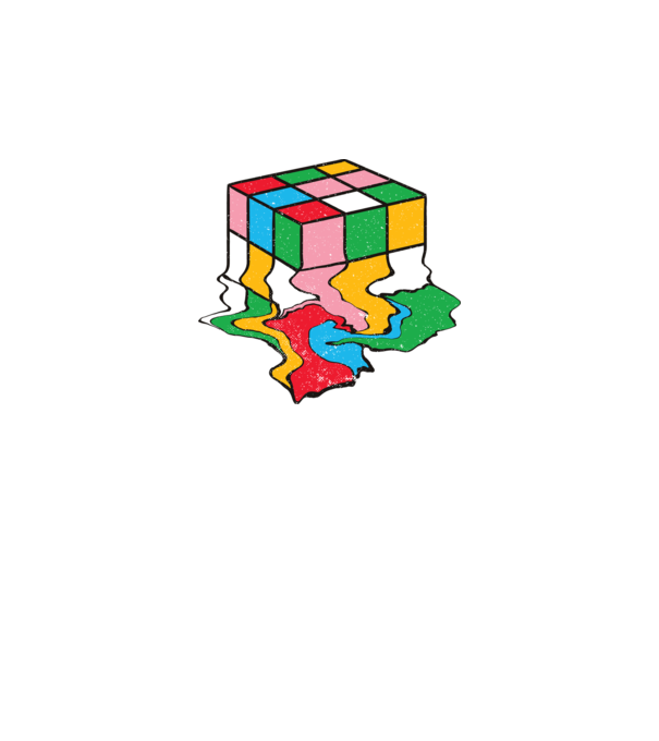 Cub Rubik topindu-se model negru pe tricou