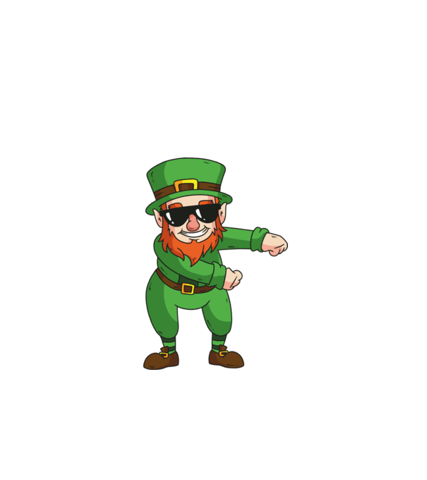 Leprechaun Floss DAB model alb pe tricou