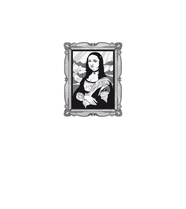 Mona Lisa gotică model negru pe tricou