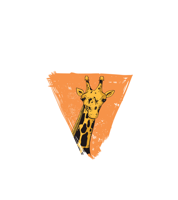 Girafă cool model alb pe tricou