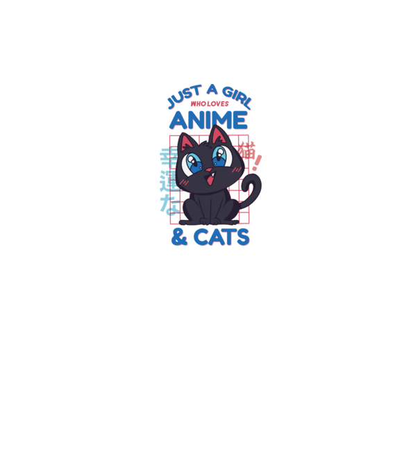Doar o fată căreia îi place Anime și Pisicile model alb pe tricou