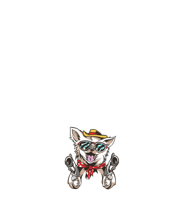 Chihuahua cu Pistol model negru pe tricou