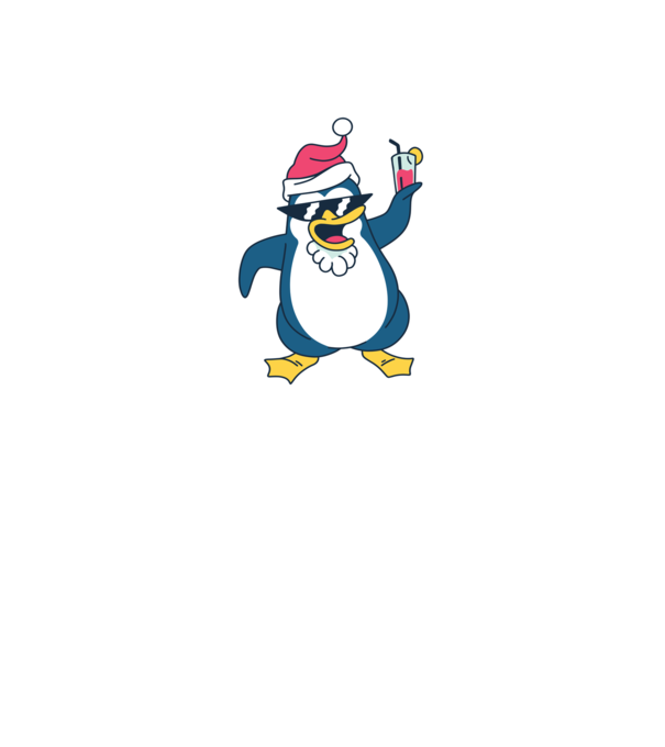 Pinguin de Crăciun model turcoaz pe tricou