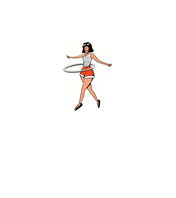 Cerc hula-hoop model negru pe tricou