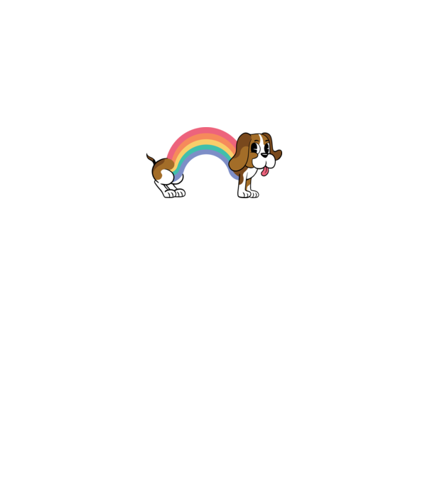 Beagle curcubeu model roz pe tricou