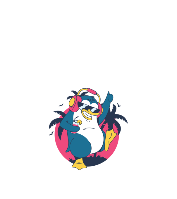 Pinguin de Petrecere model nisipiu pe tricou