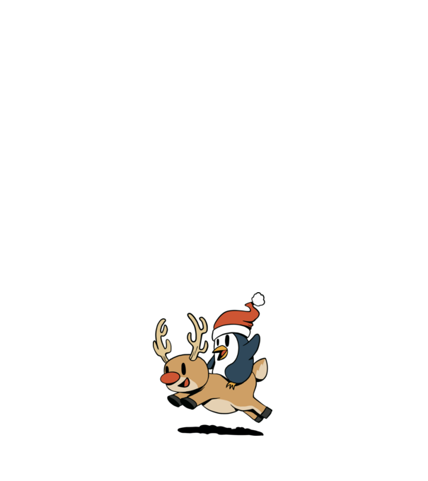 pinguin reindeer cristmas model roz deschis pe tricou