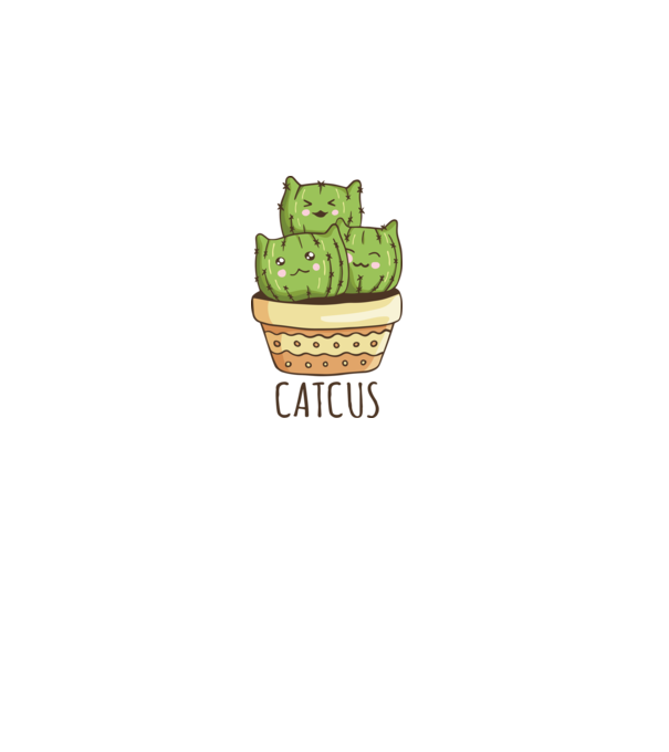 Catcus Pisică Cactus model alb pe tricou