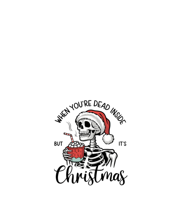 Dead inside, but it's christmas Alb model alb pe tricou