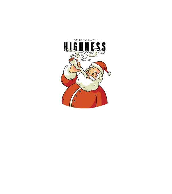 Merry Highness Mikulás fumează iarbă model gri închis pe tricou