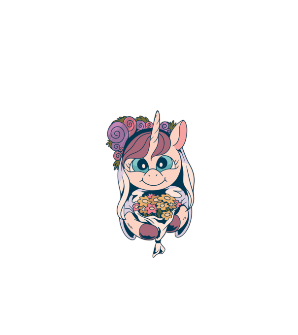 Unicorn Mireasă model alb pe tricou