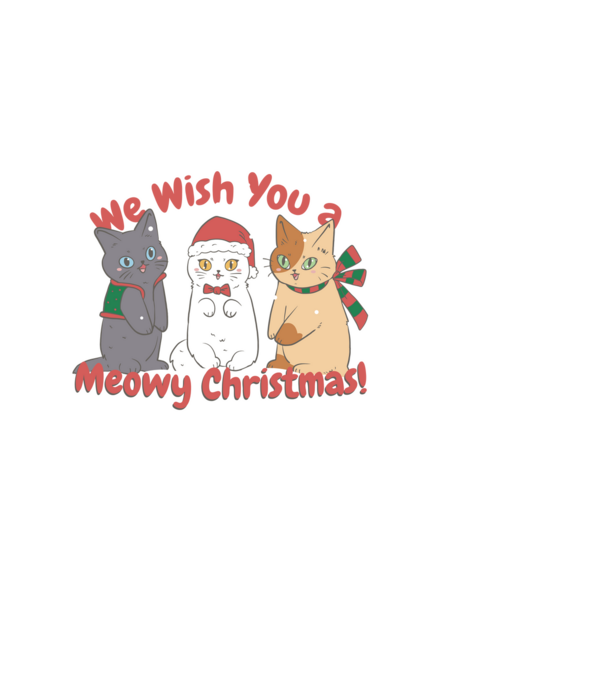 We wish You a Meowy Christmas model negru pe tricou