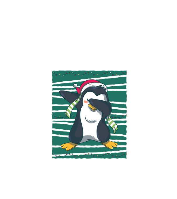 Pinguin DAB Crăciun model alb pe tricou