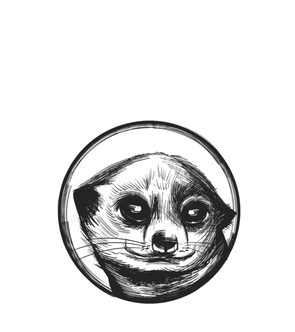 Pui de suricata model negru pe tricou