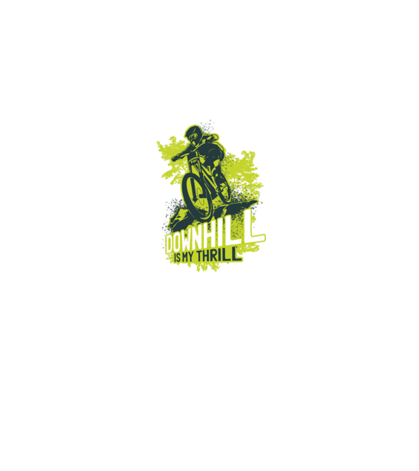 Downhill Is My Thrill tricou bicicletă model albastru jeanși pe tricou