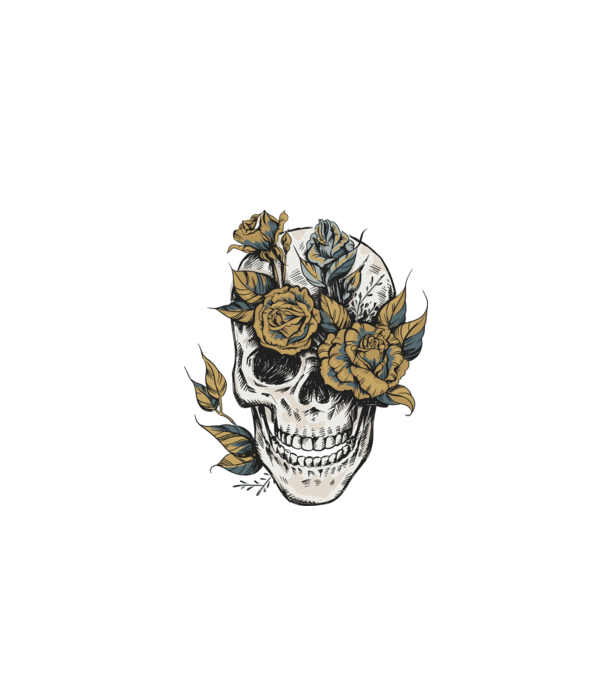 Craniu model negru pe tricou