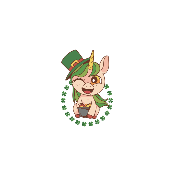 St Patrick Unicorn model verde pe tricou
