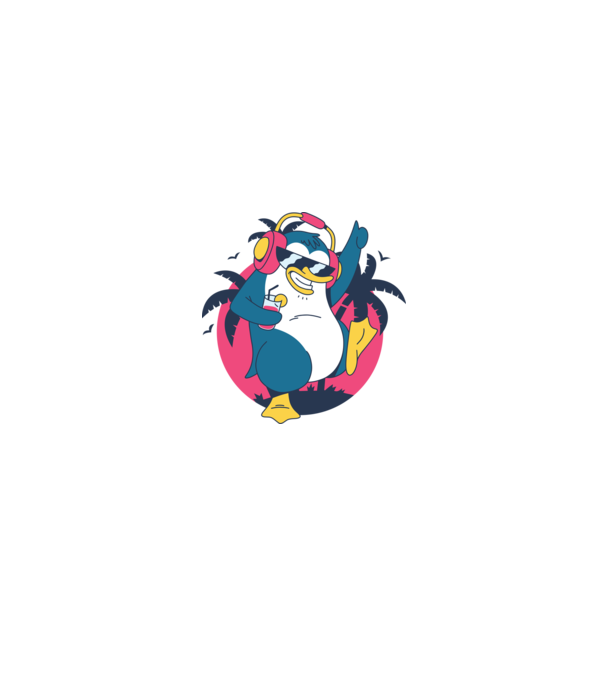 Pinguin de Petrecere model alb/roșu pe tricou