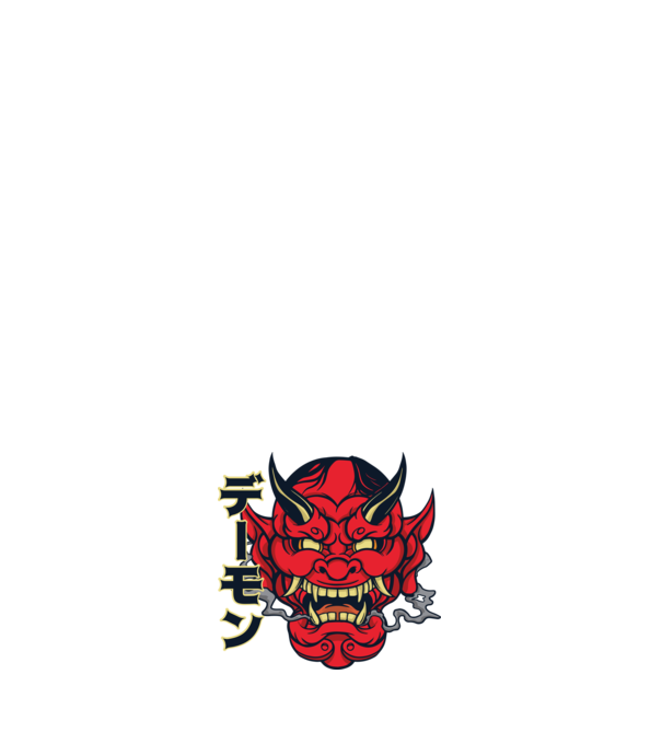 Mască demon chinez model negru pe tricou