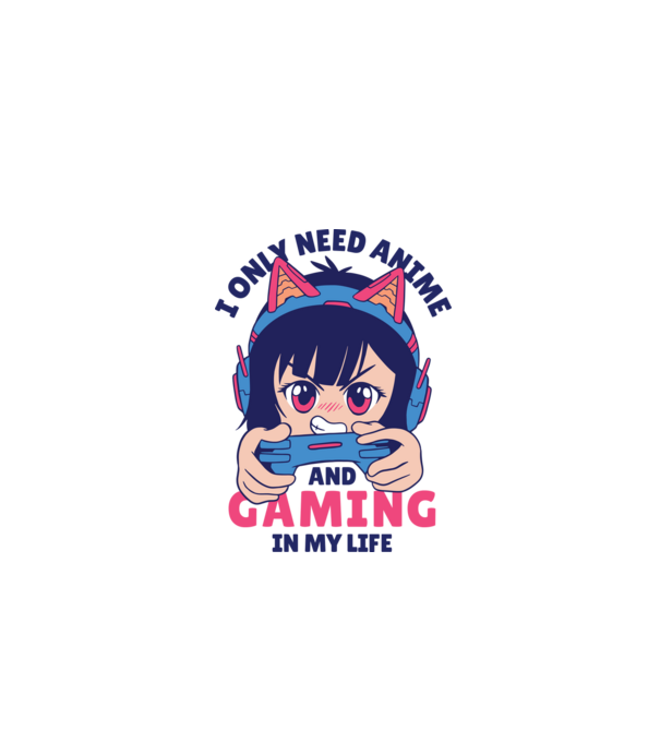 Am nevoie doar de Anime și Jocuri model alb pe tricou