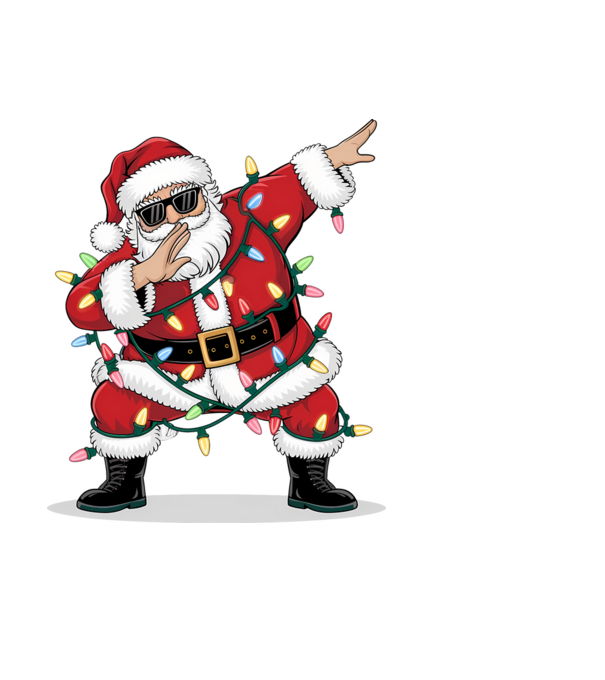 Santa Dab model negru pe tricou