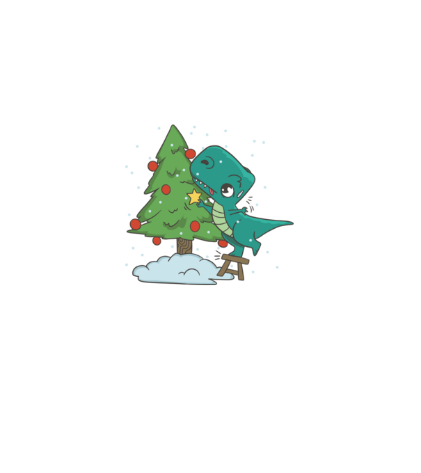 T-rex decorare pom de Crăciun model negru pe tricou