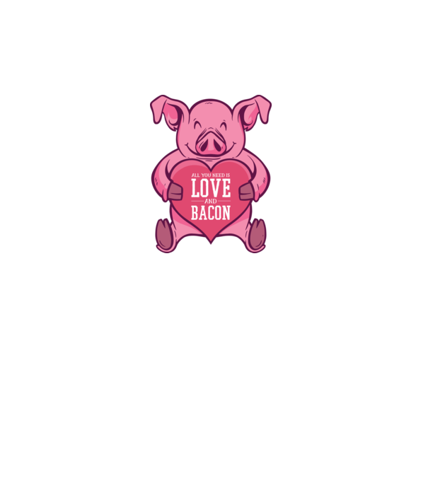 All you need is love and bacon model turcoaz pe tricou