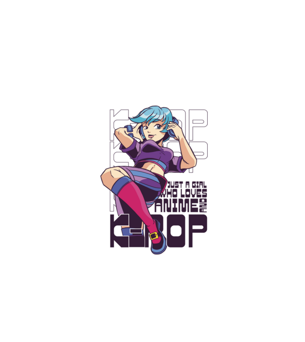 Doar o fată căreia îi place Anime și K-Pop model alb pe tricou
