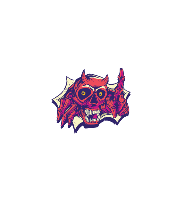 Craniu de Demon model negru pe tricou